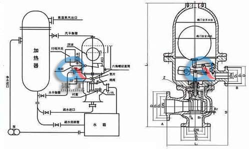 浮球式蒸汽疏水調節閥 (產品結構圖)